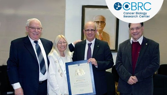 Dotan Center inauguration ceremony,  May 2014.  From left: Boaz and Varda Dotan, TAU President Prof. Joseph Klafter, and TAU Rector: Prof. Aron Shai